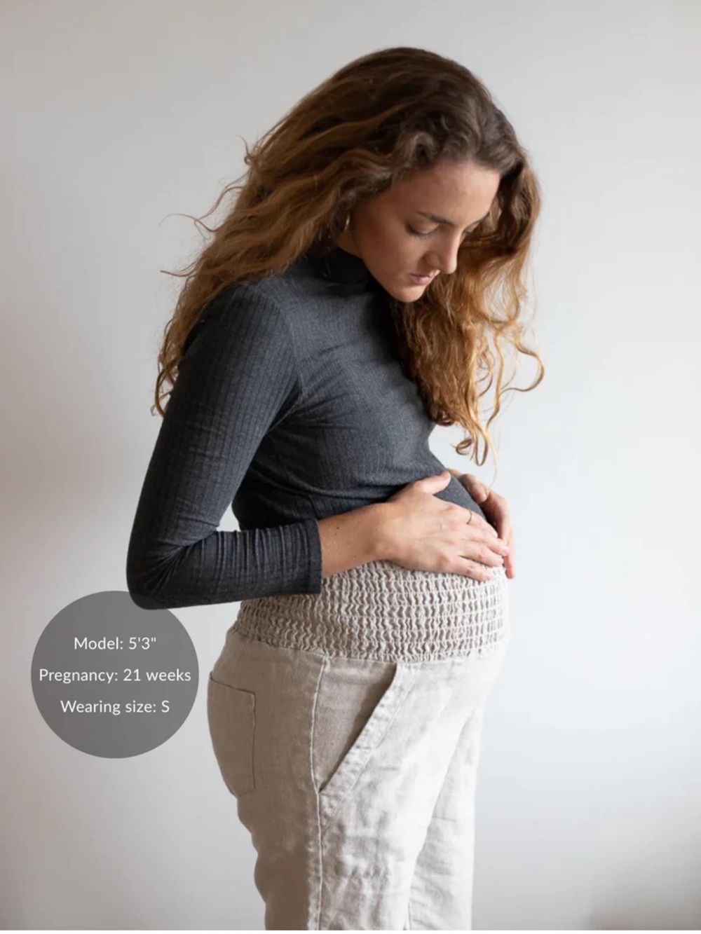 Emme Everyday Transitional Smocked Linen Pant - Picture 7 of 13